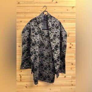 Vintage Liz Claiborne Size Large Y2K Black Silver Lace Gothic Whimsigoth Dress